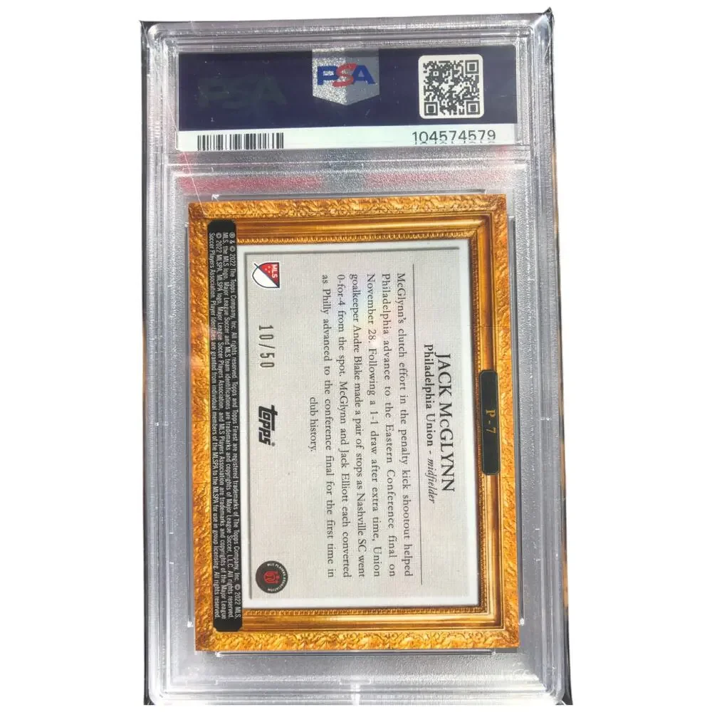 2022 Topps Finest MLS PITCHuresque Gold Refractor #P-7 Jack McGlynn /50 PSA 10